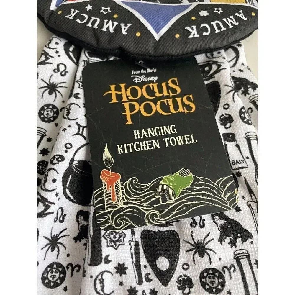 Disney Hocus Pocus Hanging Kitchen Towel Sanderson Sisters Halloween Potions NEW